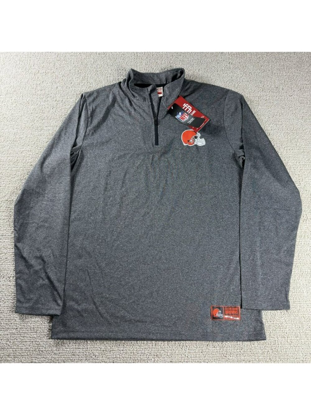 Ultra Game Cleveland Browns 1/4 zip Pullover Shirt Gray Men’s Size Medium
